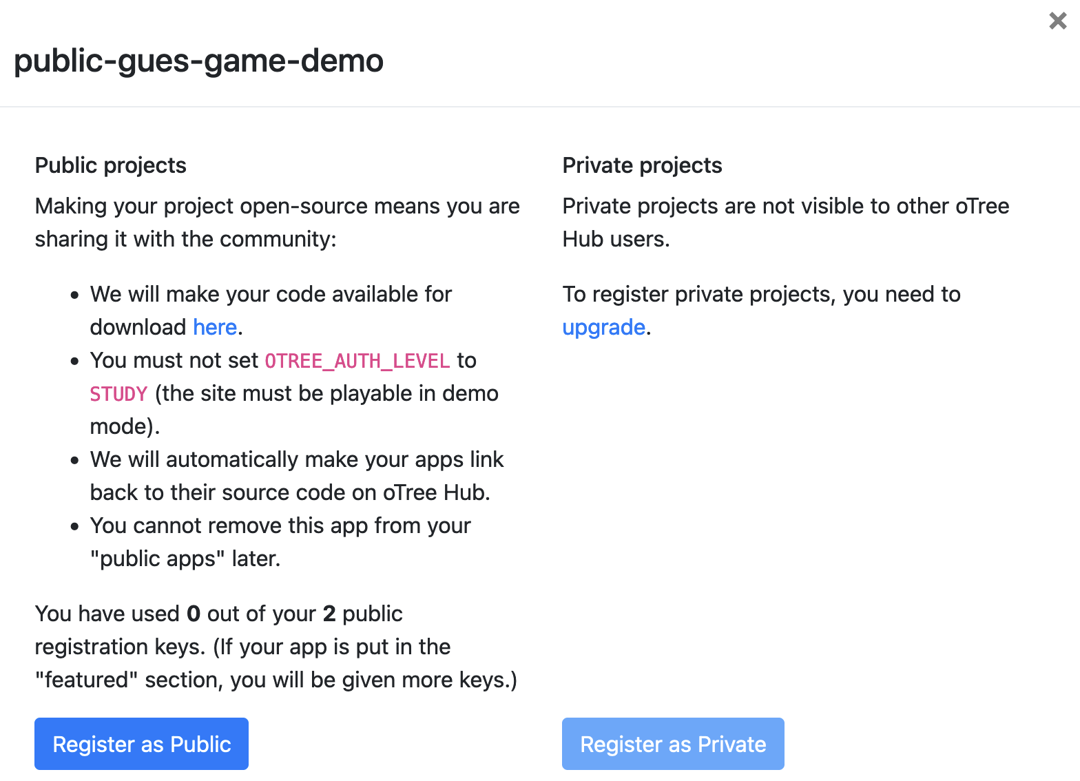 oTree Hub Deployment Flow