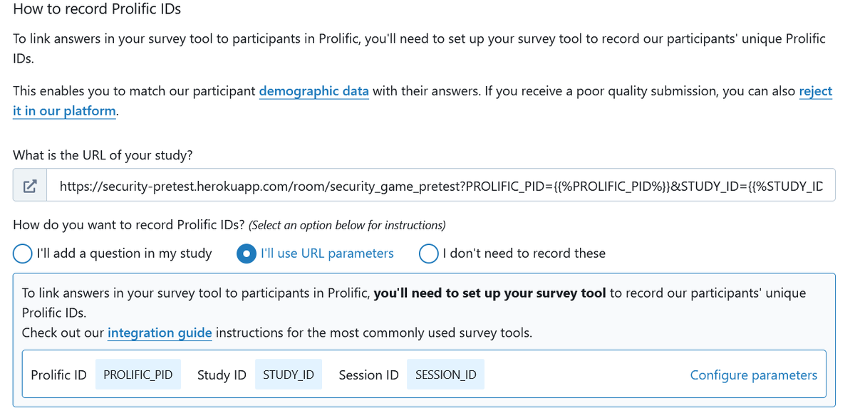 Prolific ID Setup